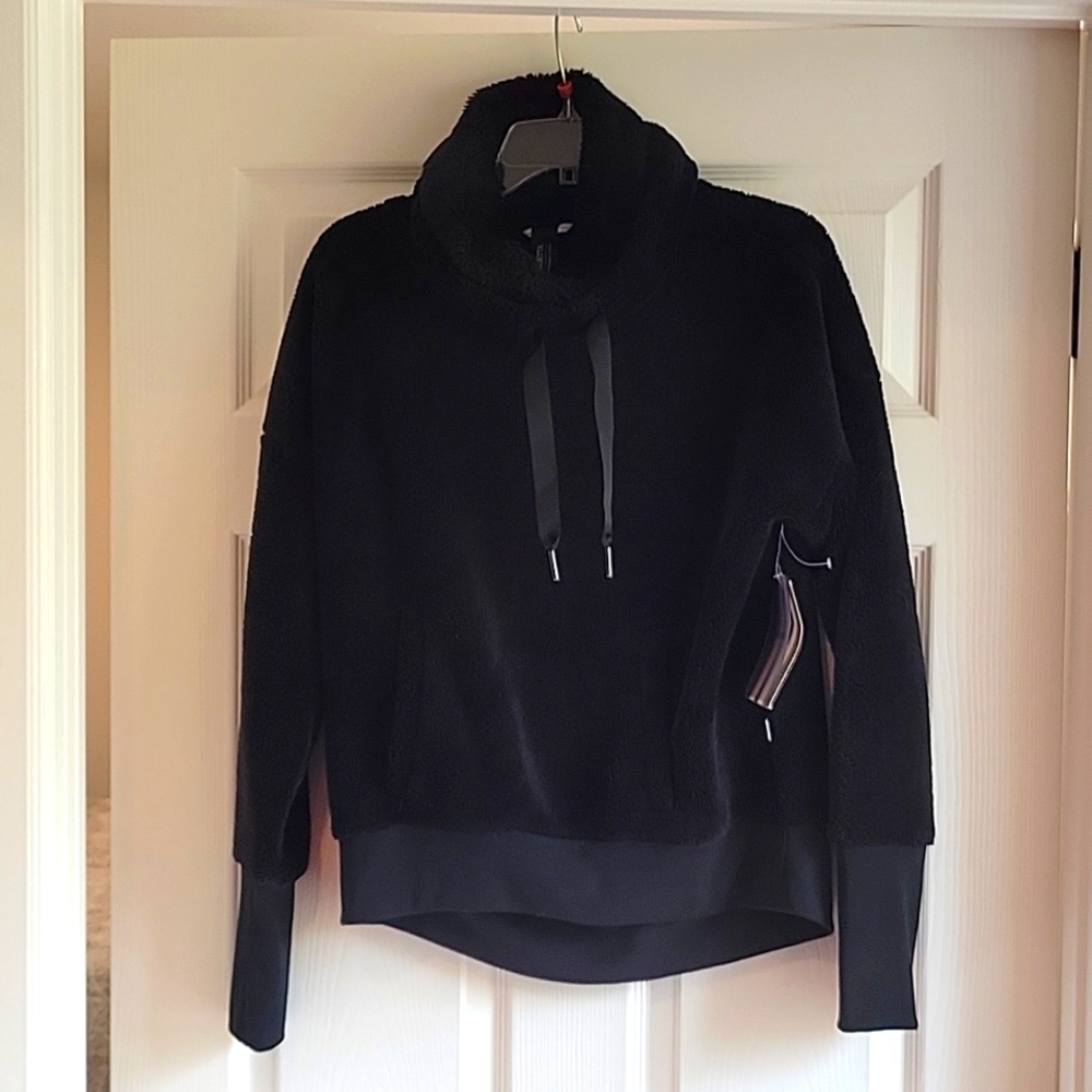NWT Mondetta Jet Black soft cowl sweatshirt